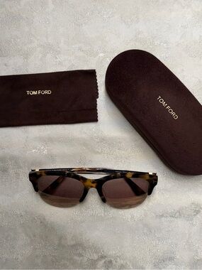 Tom Ford Tortoiseshell Frame Sunglasses with Brown Lenses